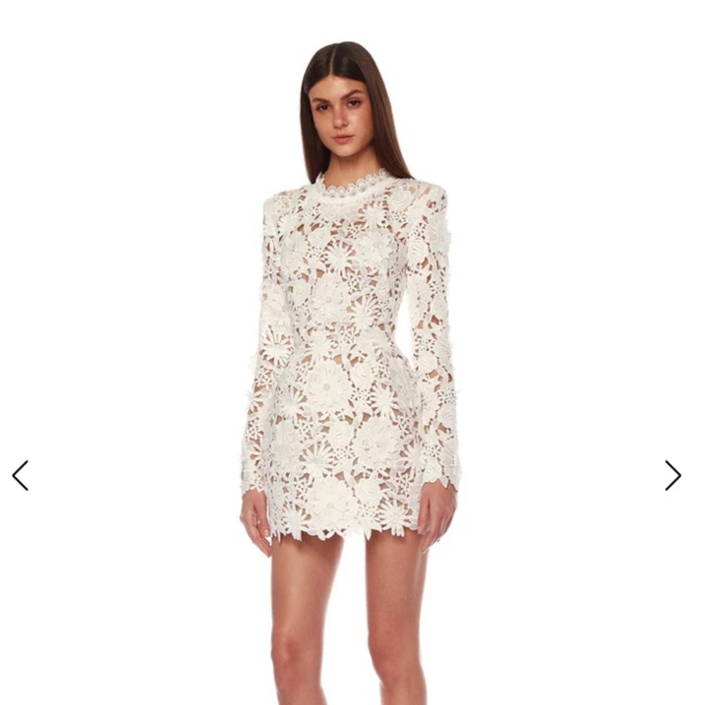Bronx and Banco White Lace Mini Dress - Picture 3 of 7